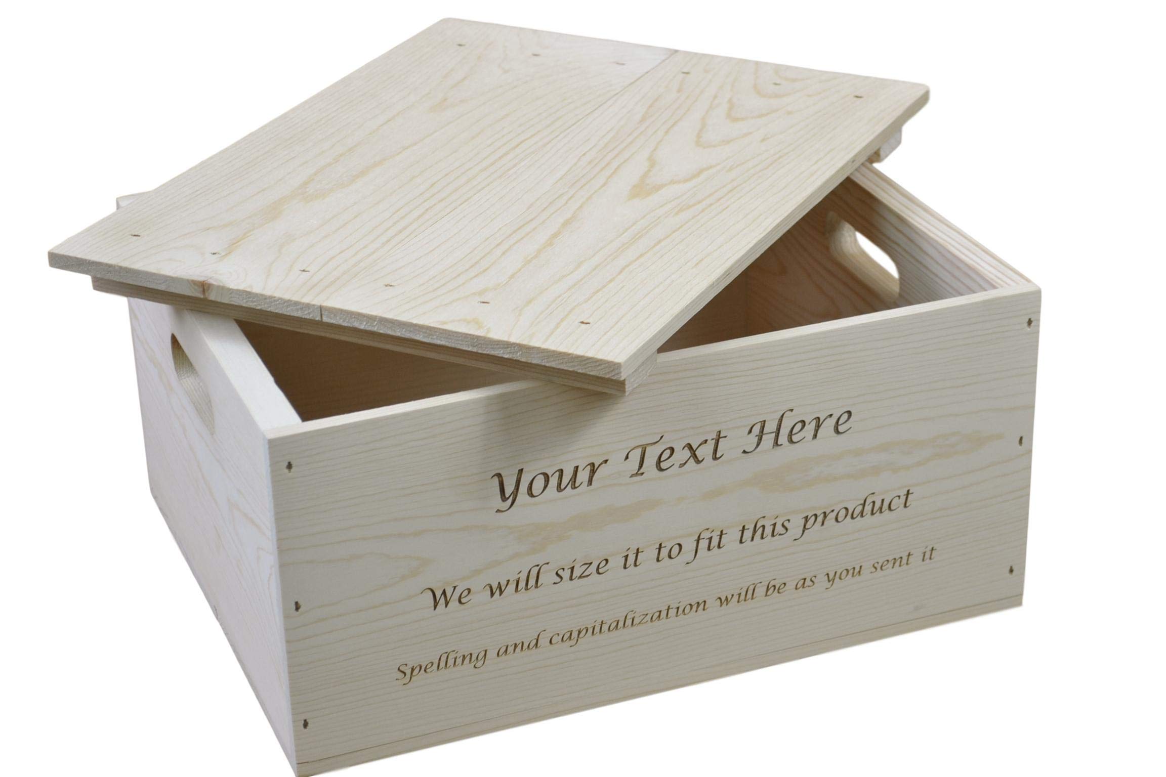 Amazon.com: Wooden Pine Box with Hand Holes and a Drop on Lid